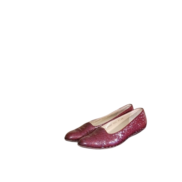 Women Vintage Burgundy Loafers By Salvatore Ferragamo Size 8.5AA/Women Designer - Picture 2 of 9